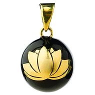  BABYLONIA BOLA originální mexický hudební šperk Black With Gold Lotus