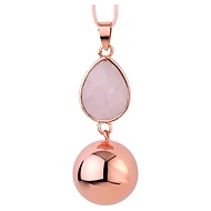  BABYLONIA BOLA originální mexický hudební šperk Star/Moon Rose Gold Faceted Pink Drop