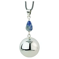  BABYLONIA BOLA originální mexický hudební šperk Star/Moon Silver Bluegrey Stone