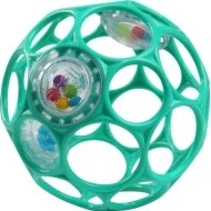 BrightStars OBALL Hračka/chrastítko Rattle 10cm, 0m+ Tyrkysová