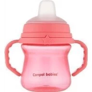  Canpol Babies Hrneček se silikonovým pítkem FirstCup 250 ml 150ml růžová
