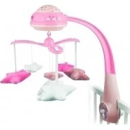 Canpol Babies Kolotoč plyšový s projektorem hvězdičky varianta Pink