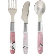  Canpol babies kovový příbor 3ks Růžový
