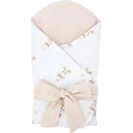  Eko Zavinovačka bavlna potisk + mušelín s kokosem Balerína myška