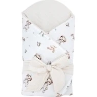  Eko Zavinovačka bavlna potisk + mušelín s kokosem Zahradník medvěd