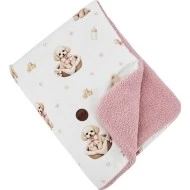  Eko Oboustranná deka 75 x 100 cm potisk bambus + bouclé Dogs