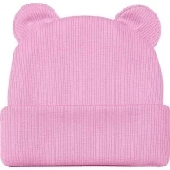  Esito Zimní žebrovaná čepice s oušky Color Růžová vel. 30