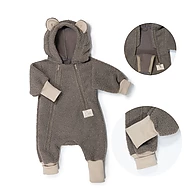  ESITO Rostoucí zimní kombinéza Teddy fleece double Hnědá 74 - 80