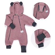  ESITO Rostoucí zimní kombinéza Teddy fleece double Růžová 74 - 80