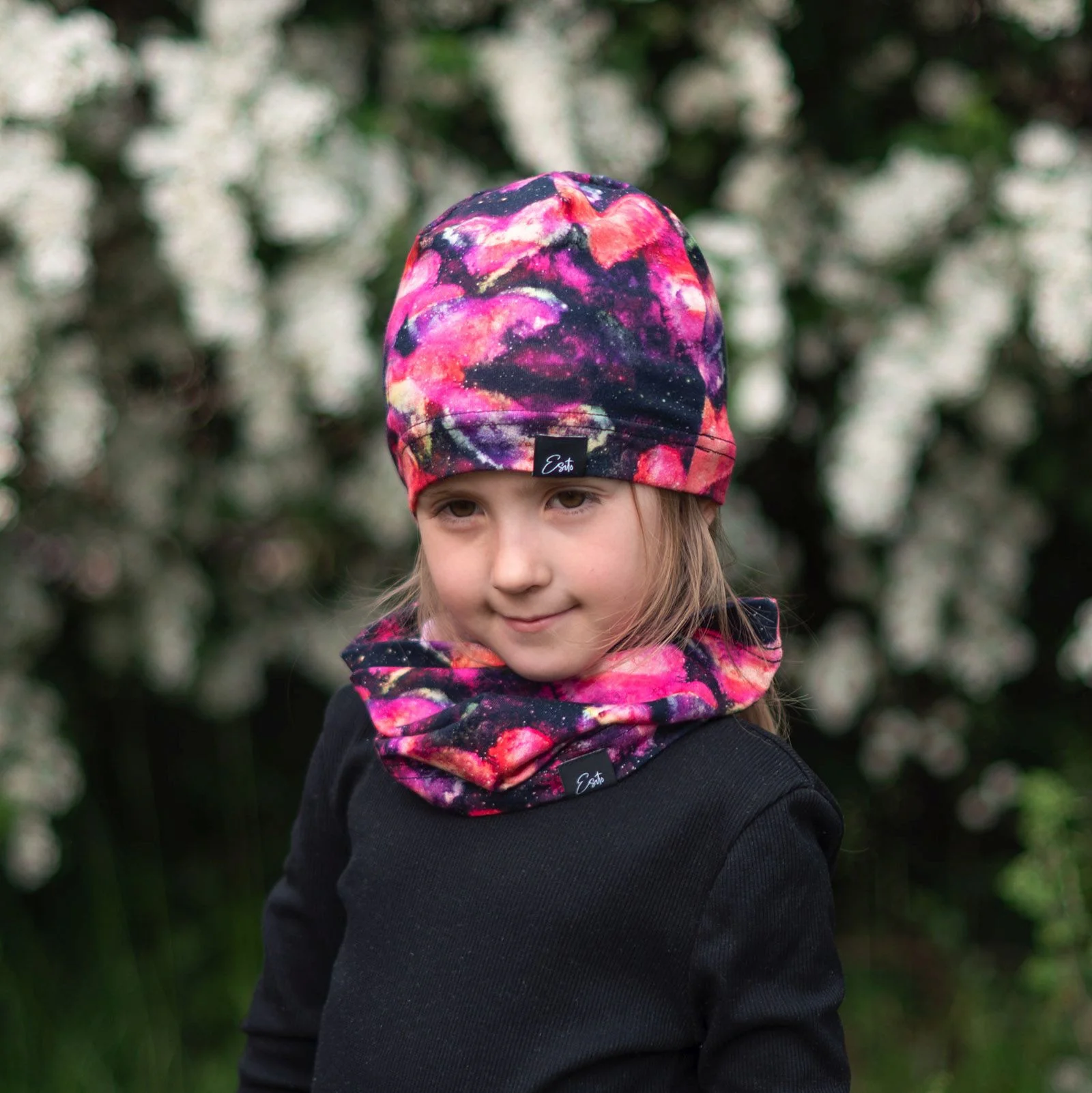 ESITO Jarní čepice duhová srdce 