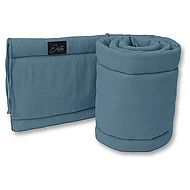  Esito Luxusní mantinel mušelín do postýlky Denim Blue