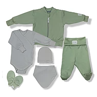  Esito Souprava do porodnice 6D bambus Olivová 62 - 68