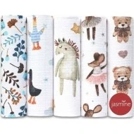  JASMINE Bavlněné pleny BOX 5 ks Animals 1