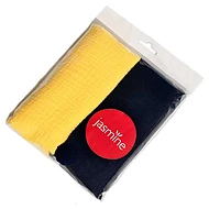  JASMINE Mušelínové pleny DuoLux 60 x 80 cm 2 ks Žlutá/Černá