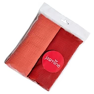  JASMINE Mušelínové pleny DuoLux 60 x 80 cm 2 ks Červená/Cihlová