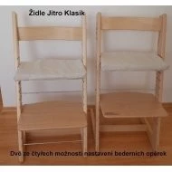 JITRO Rostoucí židle Klasik Dvě ze čtyř nastavení bederních opěrek