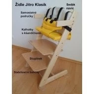 JITRO Rostoucí židle Klasik Područky, sedák navíc, kalhotky s kšandami, stupínek, stabilizační botičky