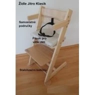  JITRO Rostoucí židle Klasik - Područky, pásek pro starší děti, stabilizační botičky