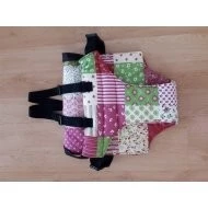 Jitro Vatelínové kalhotky s kšandami Červený patchwork