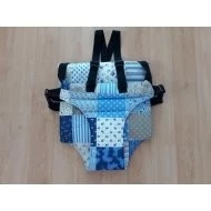 Jitro Vatelínové kalhotky s kšandami Modrý patchwork