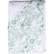  KIKKO Bambusová froté osuška s kapucí 90x90cm Safari granite green