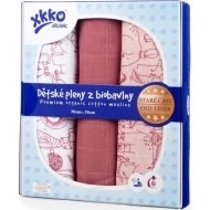  KIKKO Pleny z Bio bavlny Organic 70x70cm Staré časy Natural, 5ks Safari mesa rosa