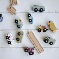 Little Dutch Vláčkodráha dřevěná - set autíček