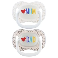  Lovi Dudlík svítící silikonový Love mum and dad kluk 2ks 6-18m