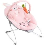  MoMi GLOSSY vibrační lehátko s melodií Růžová králíček