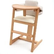 Reemy grow dřevěná židlička varianta Bílá s pultíkem a polstrováním