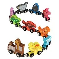  Teddies Vláček s vagóny dinosaurus na magnety 10ks - 