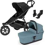  Thule Urban Glide 3 MIDI set s korbou Black sporťák + Mid Blue korbička