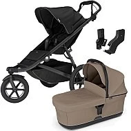  Thule Urban Glide 3 MIDI set s korbou Black sporťák + Tinted Taupe korbička