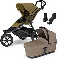  Thule Urban Glide 3 MIDI set s korbou Nutria green sporťák + Tinted Taupe korbička