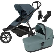  Thule Urban Glide 3 MIDI set s korbou Dark slate sporťák + mid blue korbička