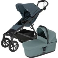  Thule Urban Glide 4 wheel MIDI set s korbou Dark slate sporťák + mid blue korbička