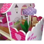 URW Velký dřevěný domeček pro panenky s terasou 