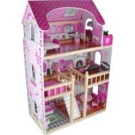 URW Velký dřevěný domeček pro panenky s terasou 