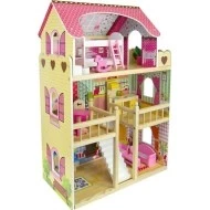 URW Dřevěný domeček pro panenky - Domeček z boku