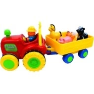 URW Interaktivní traktor s vozem a zvířátky Bok