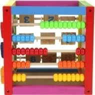 URW Edukační dřevěná kostka labyrint 5v1 Počítadlo