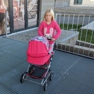 URW Kočárek pro panenky hluboký velký 