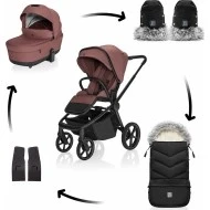  ZOPA SET Kočárek Move Cross 5X + fusak Fluffy + rukavice Amber brown 