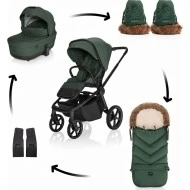  ZOPA SET Kočárek Move Cross 5X + fusak Fluffy + rukavice Oak green 