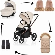  ZOPA SET Kočárek Move Cross 5X + fusak Fluffy + rukavice Quartz beige 