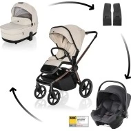 ZOPA SET Kočárek Move Cross 5X + autosedačka Baby-Safe Core Quartz beige