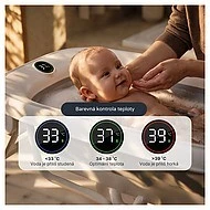 ZOPA Dětská skládací vanička Aquasense s teploměrem Grey vanička s teploměrem 