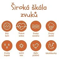 ZOPA Přenosný usínací modul Premium s LED světlem, bílým šumem a zvuky 