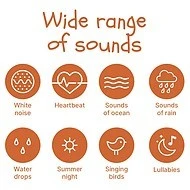 ZOPA Přenosný usínací modul Premium s LED světlem, bílým šumem a zvuky 