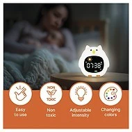 Zopa Silikonový dětský budík s nočním světlem a hudbou 